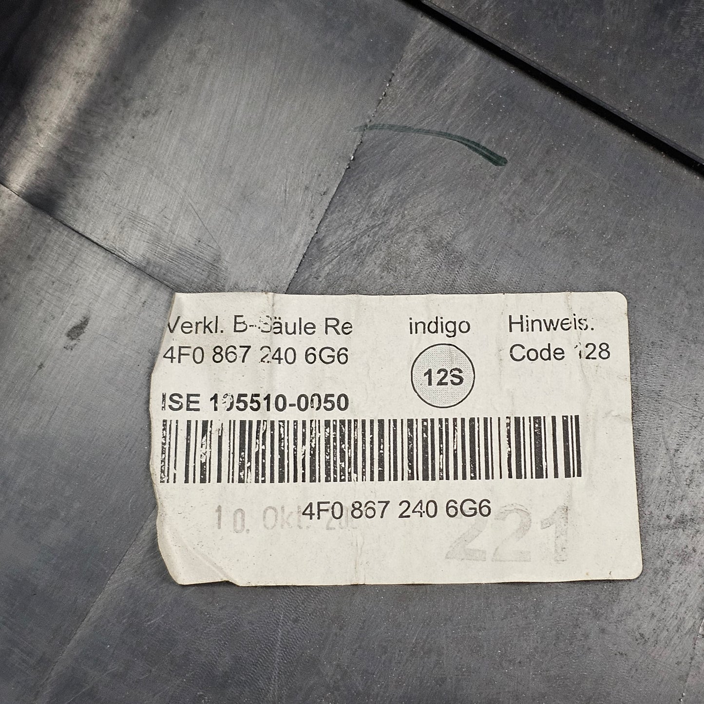 Verkleidung B-Säule unten rechts Audi A6 4F C6 4F0 867 240 Indigo Blau - gebraucht