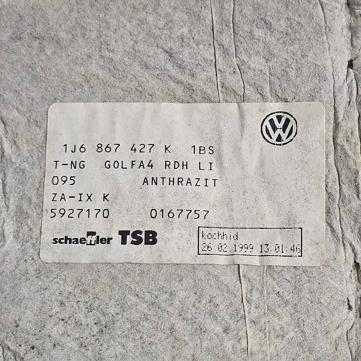 Seitenverkleidung Kofferraum links VW Golf IV 1J6 867 427 K – Gebraucht