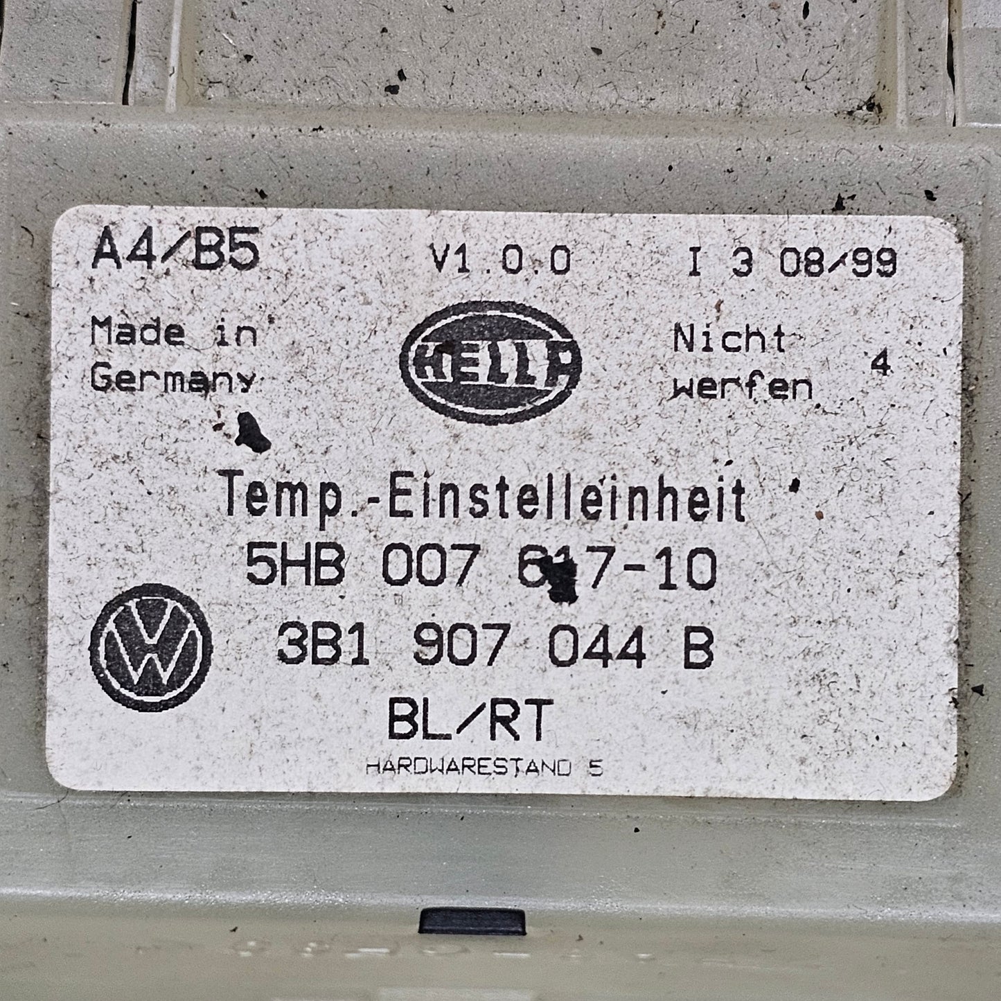 Temperatur-Einstelleinheit VW Passat B5 – Teilenummer 3B1 097 044 B – Gebraucht