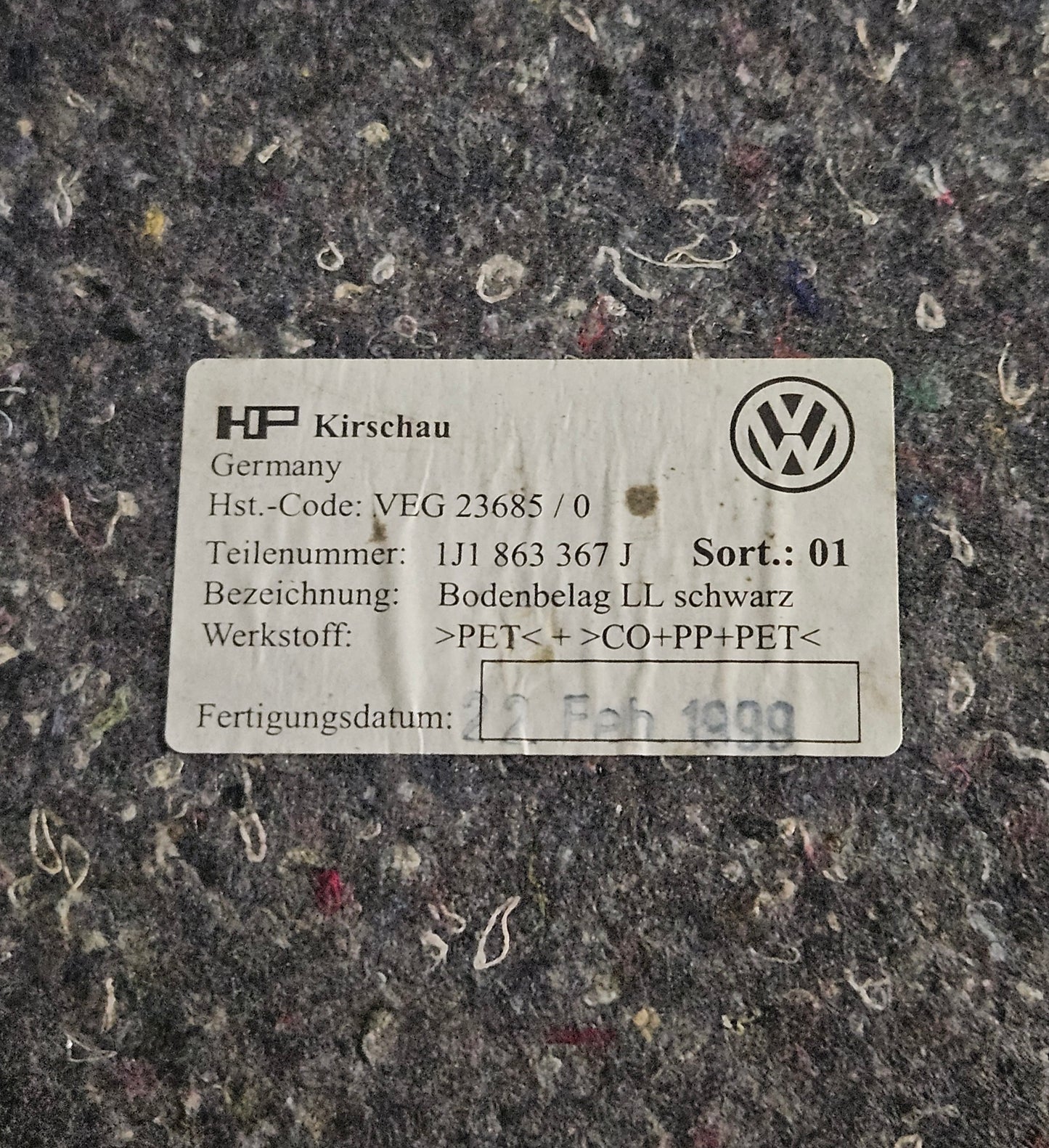 VW Golf IV Kofferraum Teppich Laderaum Belag 1J6 863 463G