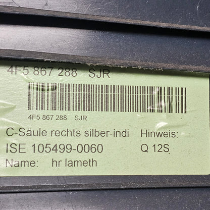Säulenverkleidung C/D-Säule rechts oben silber Audi A6 4F 4F5 867 288 - gebraucht