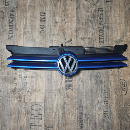 VW Golf IV Kühlergrill mit Emblem – Technoblau LW5Y – Originalteile 1J0 853 651 H / 1J0 853 655 G / 1J0 853 653 C