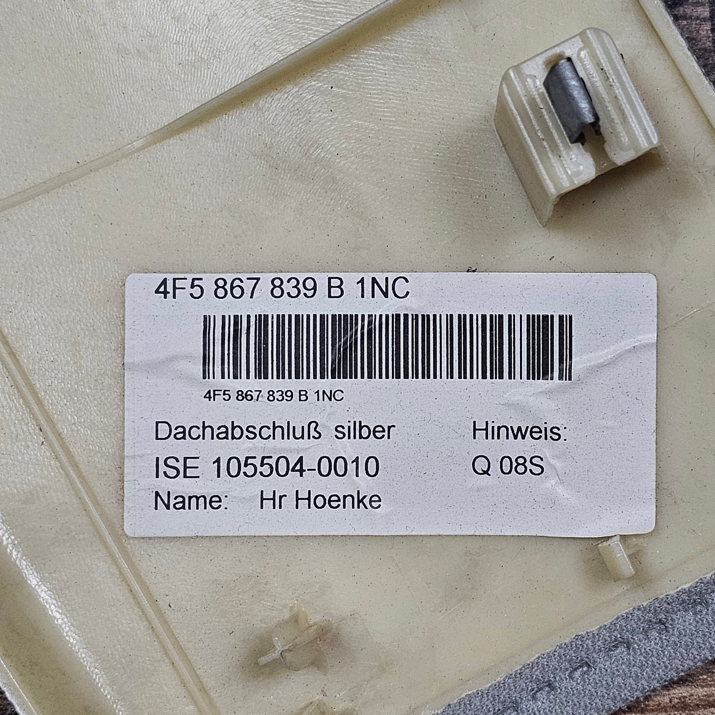 Dachabschluss Verkleidung Audi A6 4F silber 4F5 867 839 B - gebraucht