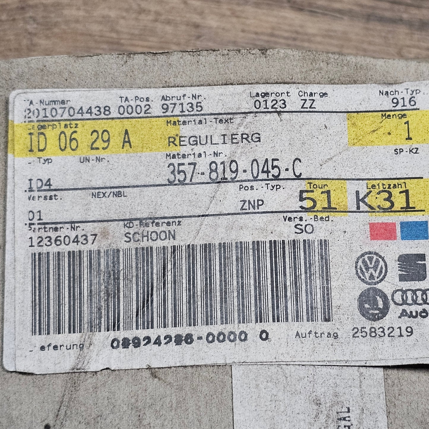 Bedienteil Heizung – VW Passat 35i/B3 – 357819045 – gebraucht