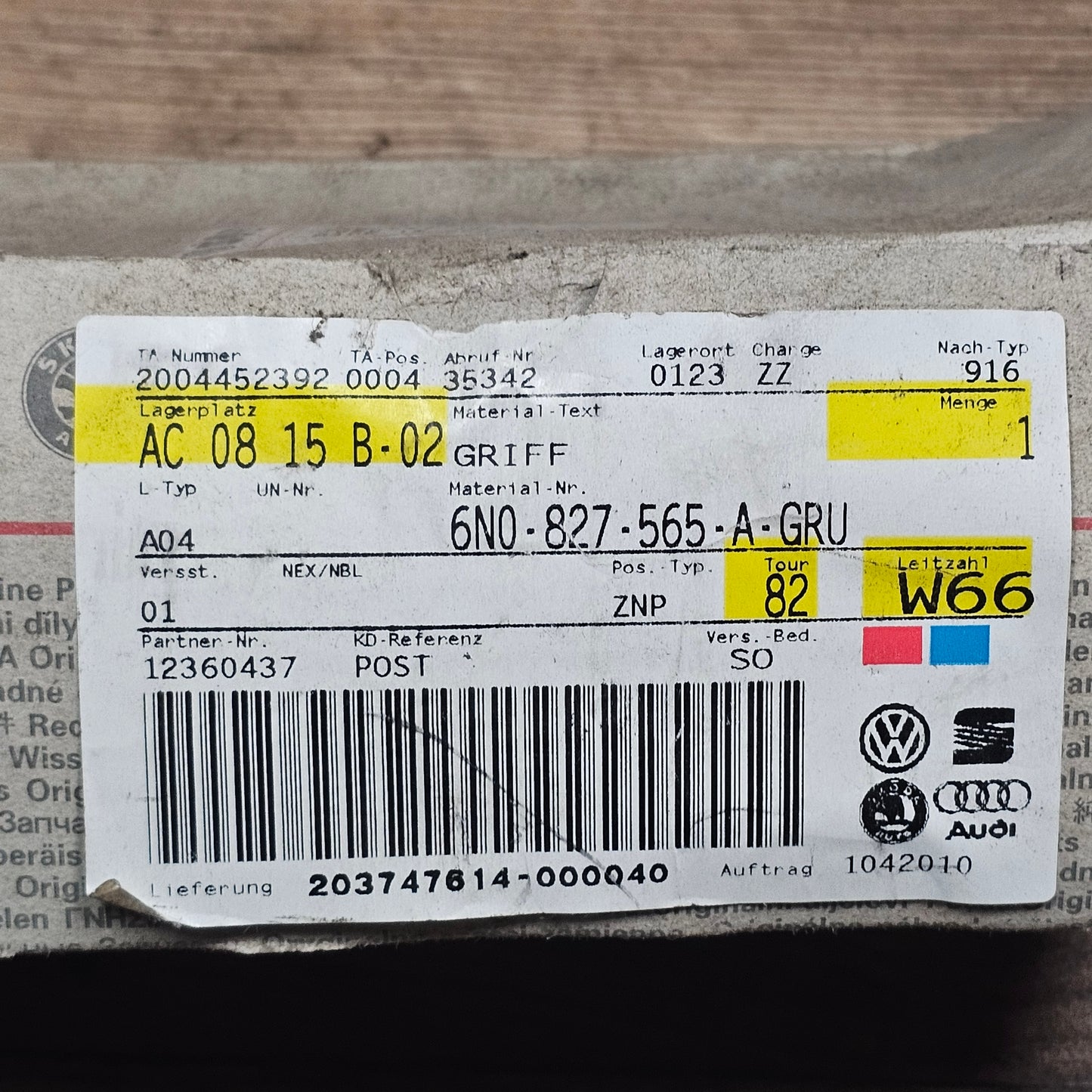 Heckklappengriff grau – VW Polo 6N – 6N0827565A – neu (Lagerware)