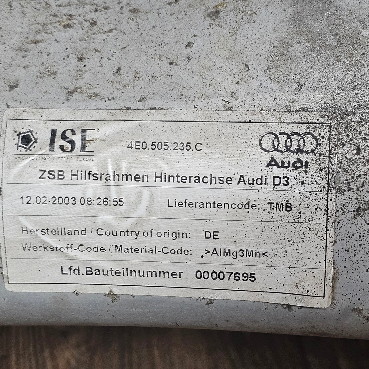 Audi A8 D3 4E Original Hilfsrahmen Hinterachse Achsträger 4E0 505 235 C gebraucht