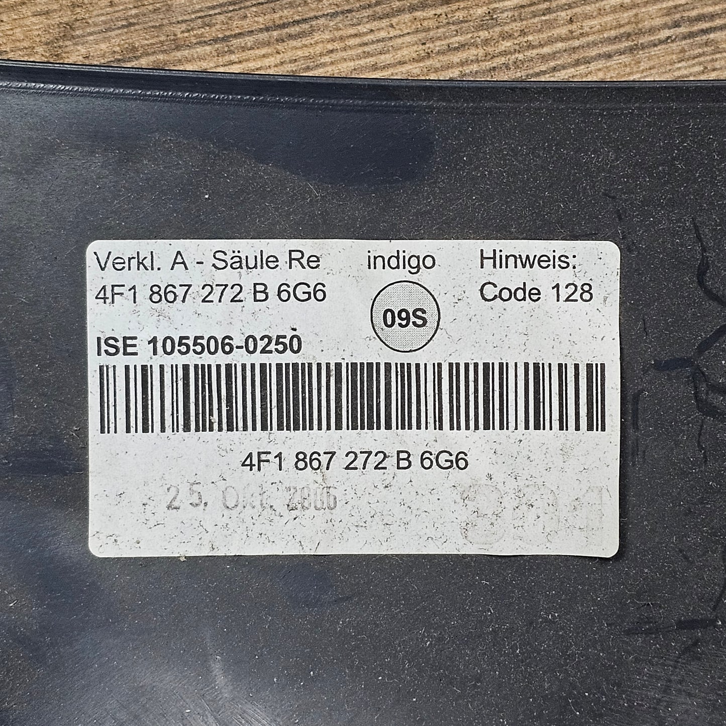Verkleidung A-Säule vorne rechts unten Audi A6 4F 4F1 867 272 B Indigo Blau - gebraucht