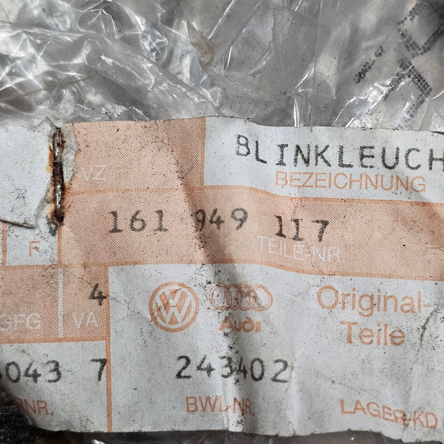 Blinkleuchte – 161949117 – passend für VW Polo / Golf II / Passat / Passat Variant – Neuwertig
